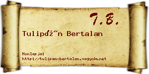 Tulipán Bertalan névjegykártya